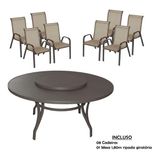 Jogo De Mesa 1,80m Giratória 8 Cadeias De Aluminio Piscina