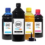 Kit 4 Tintas Sublimáticas Para Compatível Epson L355 Black 1l Color 500ml Aton