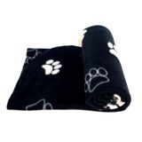 Manta Pet Cobertor Em Soft Preto Tamanho G Para Cães E Gatos