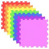 Kit Com 12 Tapetes / Tatames Em Eva Liso - 50 X 50 X 1 Cm