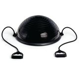 Meia Bola Bosu Ball Suíça Com Bomba Alças Pilates Step Preto
