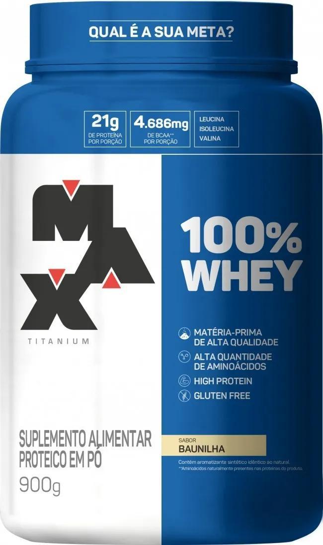 Whey 100% 900g Max Titanium - Baunilha