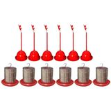 Bebedouro Pendular Para Aves + Comedouro 3kg (6 De Cada)