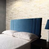 Cabeceira Painel Siena DB Suede Liso Azul Casal 140 x 60