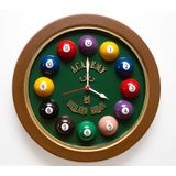 Relógio Decorativo Parede De Fibra - Billiard Verde