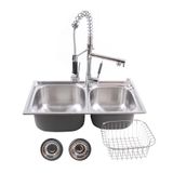 Cuba Dupla Gourmet Aço Inox 304 68x39 Com Torneira Gourmet