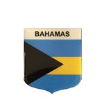 Adesivo Resinado Em Escudo Da Bandeira De Bahamas