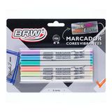 Marcador Vidro e Papeis Cores Vibrantes BRW 6 cores ES PM