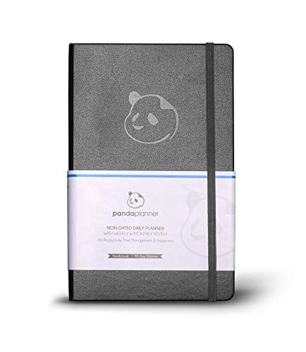 Black Daily Planner 2021-2022 Por Panda Planner - Organizador Planejador Para Metas, Gratidão &amp; Foco - Seções De Agenda Semanal &amp; Mensal