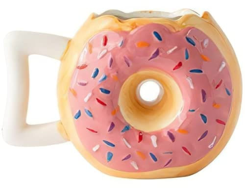 Caneca De Rosquinha De Cerâmica - Deliciosa Rosquinha De Esmalte Rosa Com Polvilho - Engraçado Mmm... Donuts! Citação - Melhor Xícara