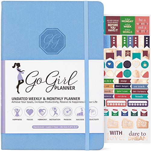 Gogirl Planner E Organizadora Para Mulheres – Planejador Semanal De Tamanho A5, Agenda De Metas Para Melhorar A Gestão De Tempo, Produtiv