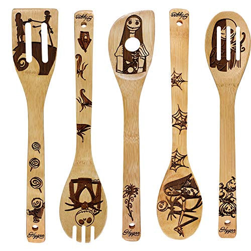 Nightmare Wooden Spoons Great Utensil Set Fun Gift Idea Servindo Utensílios Queimados Colheres De Bambu Cozinha Aquecimento Presente Colher