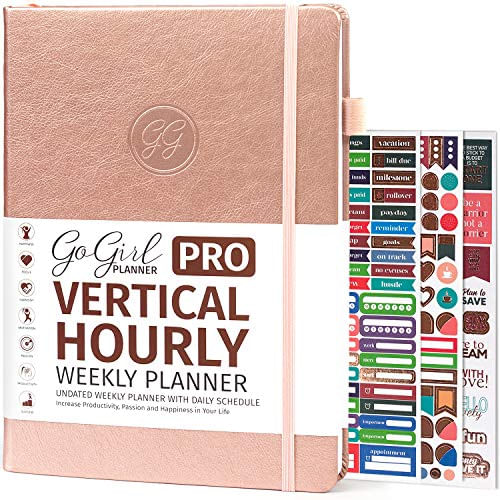 Gogirl Planner Pro Schedule - Planejador Sem Data Com Horários Por Hora, Mensal, Semanal &amp; Organizadora Diária, Agenda De Nomeação Para