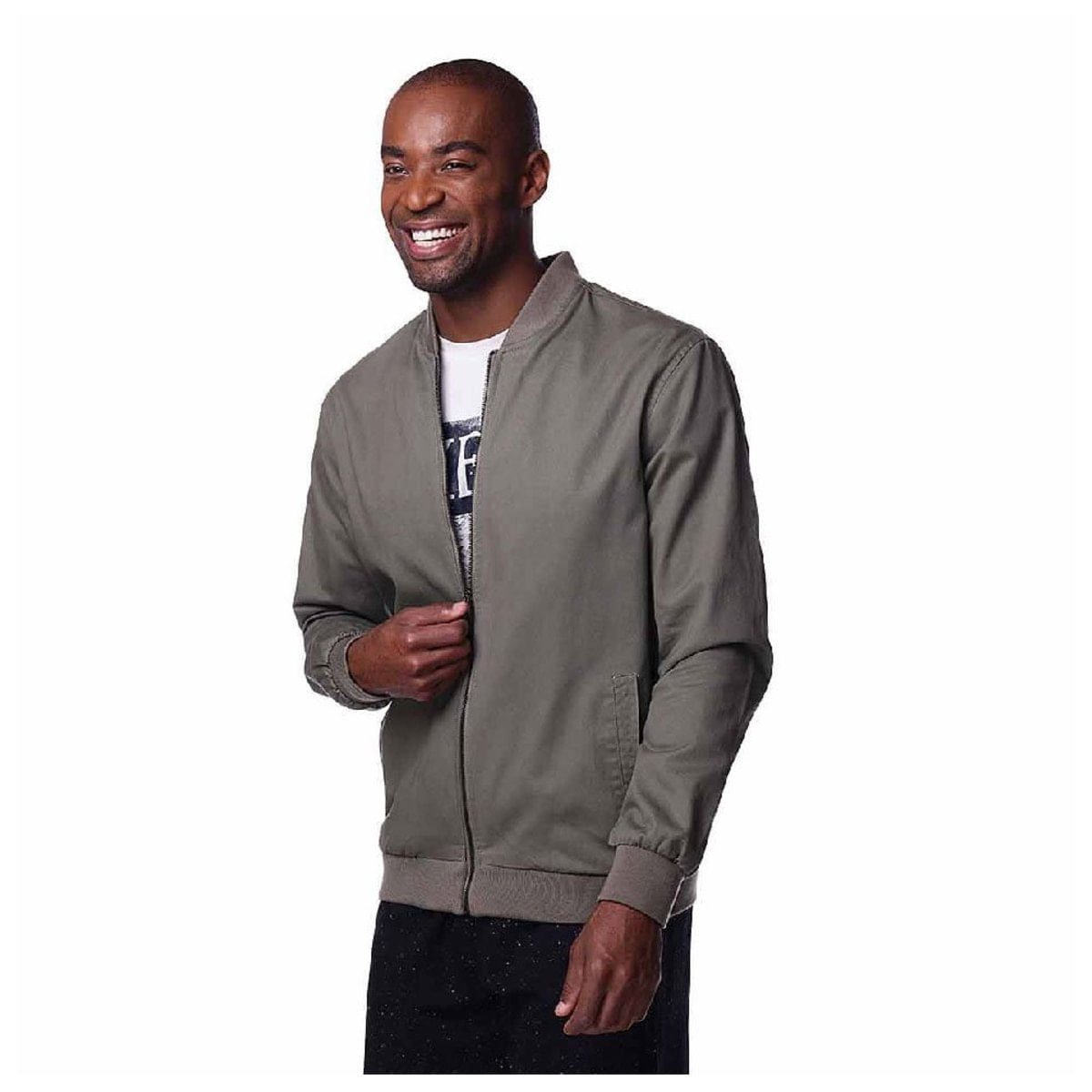 jaqueta masculina bomber manga longa preta