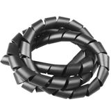 Organizador de fios e cabos espiral 1' 1 mt preto