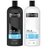Conjunto De Shampoo E Condicionador Tresemme, Silky &amp; Smooth, Óleo De Argan Com Vitamina E, Produtos Capilares Anti Frizz, 28 Fl Oz Cada