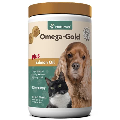 Naturvet – | De Óleo De Salmão Omega-gold Plus Suporta Pele Saudável &amp; Casaco Brilhante | Aprimorado Com Dha, Epa, Omega-3 &amp; Omega-6 |