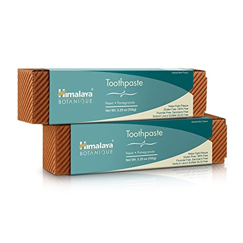 Himalaia Botanique Neem &amp; Pasta De Dente De Romã, Fórmula Original Para Dentes Mais Brilhantes E Respiração Fresca, 5,29 Oz, 2 Pacote