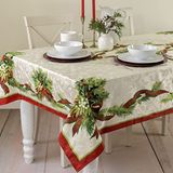 Benson Mills Fitas De Natal Projetadas Toalha De Mesa De Tecido Impresso Para O Natal, Inverno E Feriado (52 X 70 Retangular, Fitas De Nat