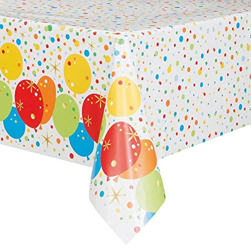 Exclusivo Foil Glitzy Rainbow Feliz Aniversário Toalha De Mesa De Plástico, 84 X 54, Multicolor -