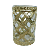 Vasinho Castiçal Dourado 11x7cm Porta Vela Vaso Decoração