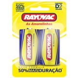 Pilha Rayovac Amarelinha Grande com 2
