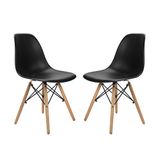 Conjunto Com 2 Cadeiras Eames Prizi Lake - Preta