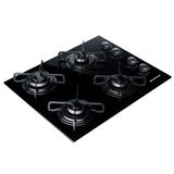 Cooktop a Gás 4 Bocas Brastemp BDD61AEUNA Vidro Preto Bivolt