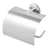 Suporte Papeleira Para Papel Higiênico Com Tampa Em Aço Inox