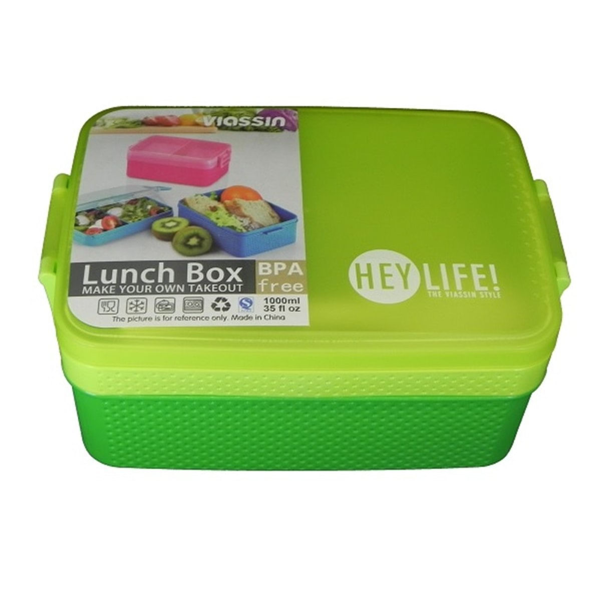 Marmita Lunch Box Hey Life 1000 Ml Dois Andares Colher Verde - Carrefour