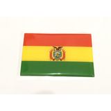 Adesivo resinado da bandeira da bolívia 5x3 cm