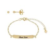 Combo Infantil Brinco+pulseira Lisa A Laser