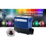 Aquecedor e Iluminação p/ Banheira e Spa Sinapse New Maxxi Cromo 8000W, 220V, 2 Spots em Inox