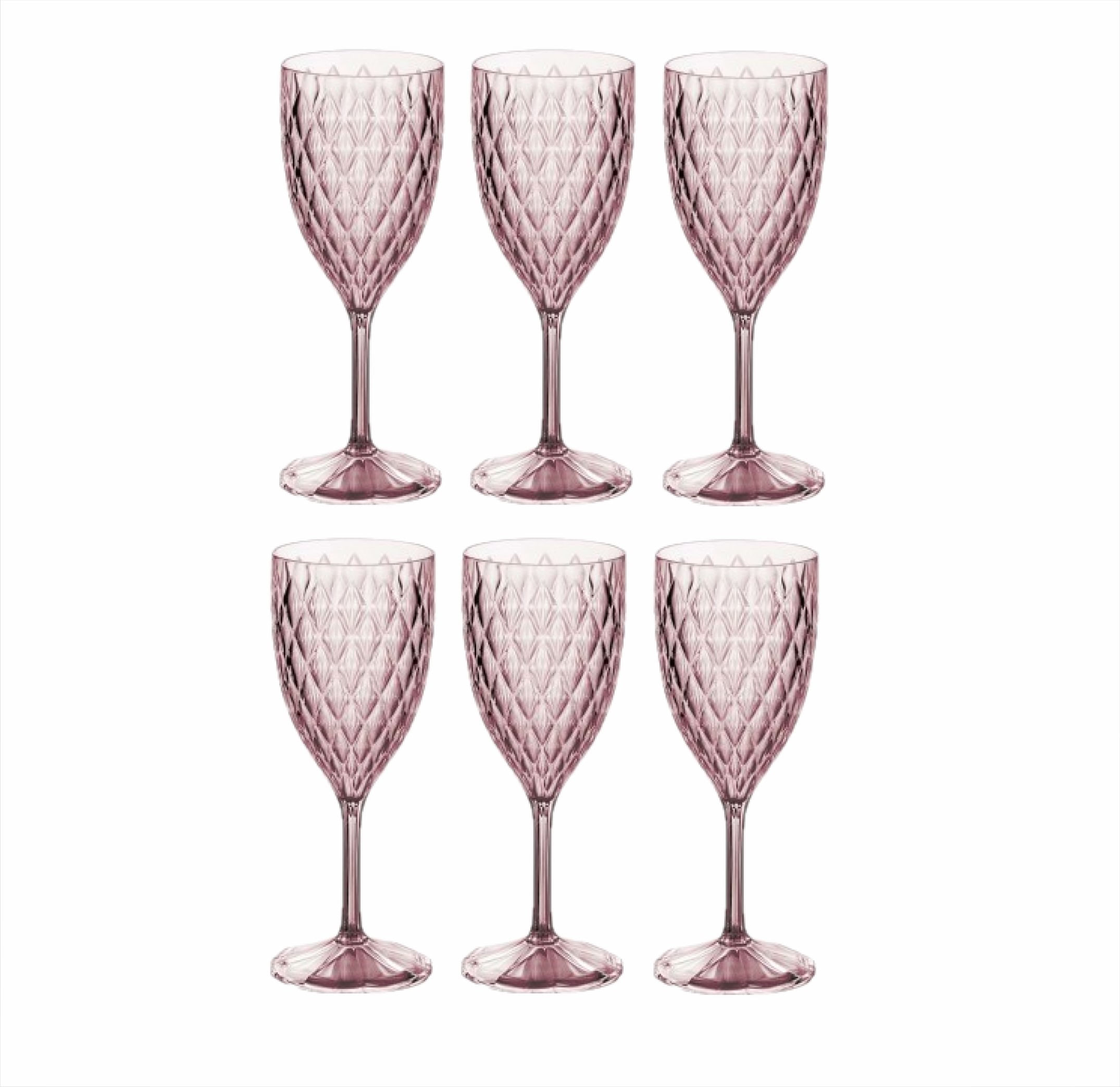 Kit 4 Taças Acrílico Para Vinho, Água, Suco 330 Ml Glamour