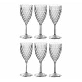 Kit 6 Taças Acrílico Para Vinho, Água, Suco 330 Ml Glamour