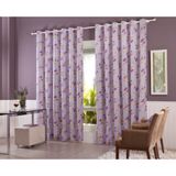 Cortina 1,80x 3,00 Amanda Estampa Floral Lilas P/ Sala