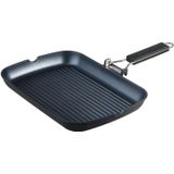 S· Kitchn Grill Pan Com Alça Dobrável, Panela Antiaderente Grill Para Topos Do Fogão, Indução Compatível Kbbq Grill Pan Com Bicos De Derramamento, Pa