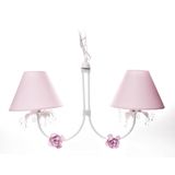 Lustre 2L Primavera Transparente 2 Flores P Rosa Quarto Bebê