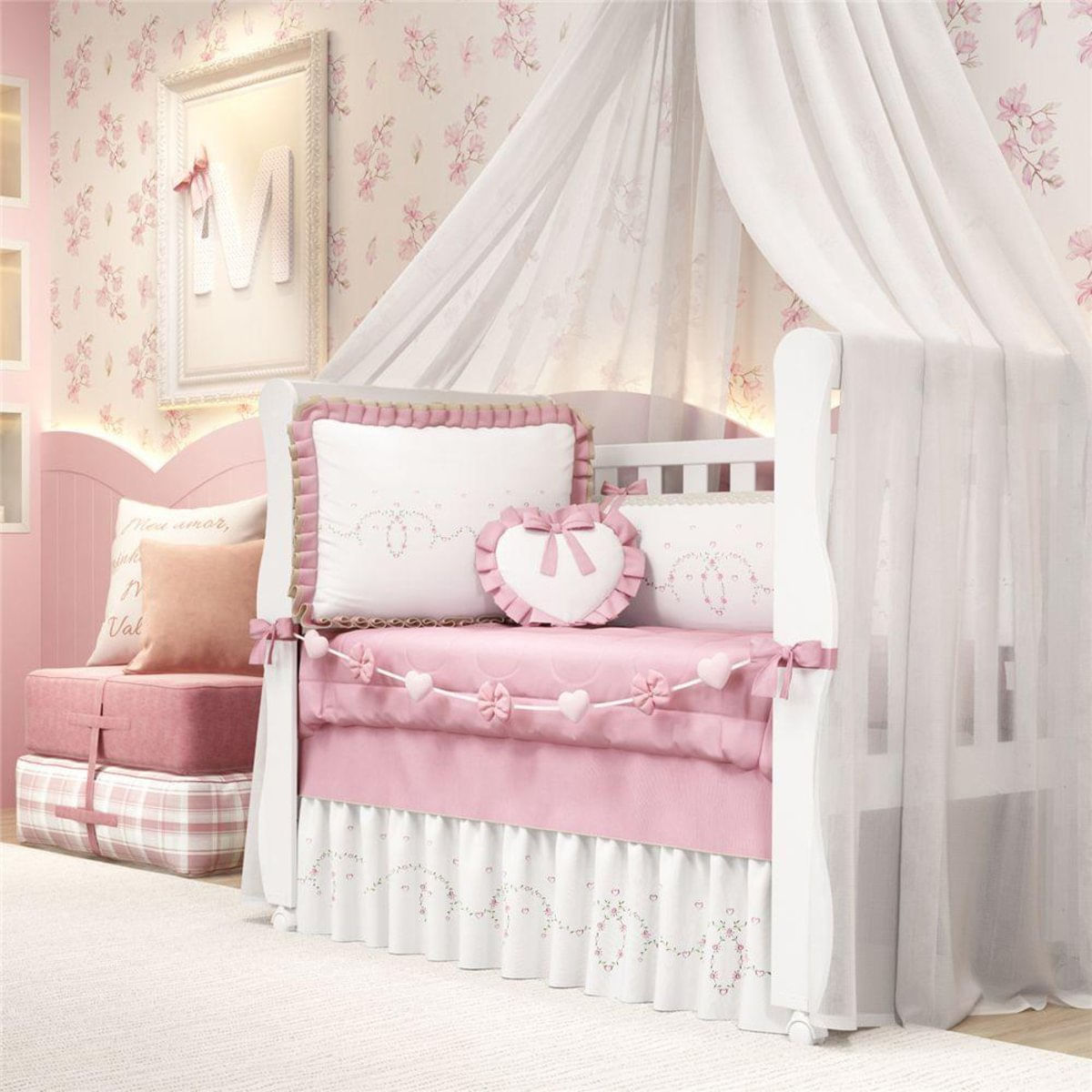 Quarto Bebe Menina Alice Rosa 18 Pcs Grao De Gente Carrefour