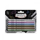 Marcador Permanente Cores Metalizadas BRW 6 Cores ES PM