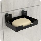 Porta Sabonete Para Banheiro Saboneteira Ventosa Preto Elg