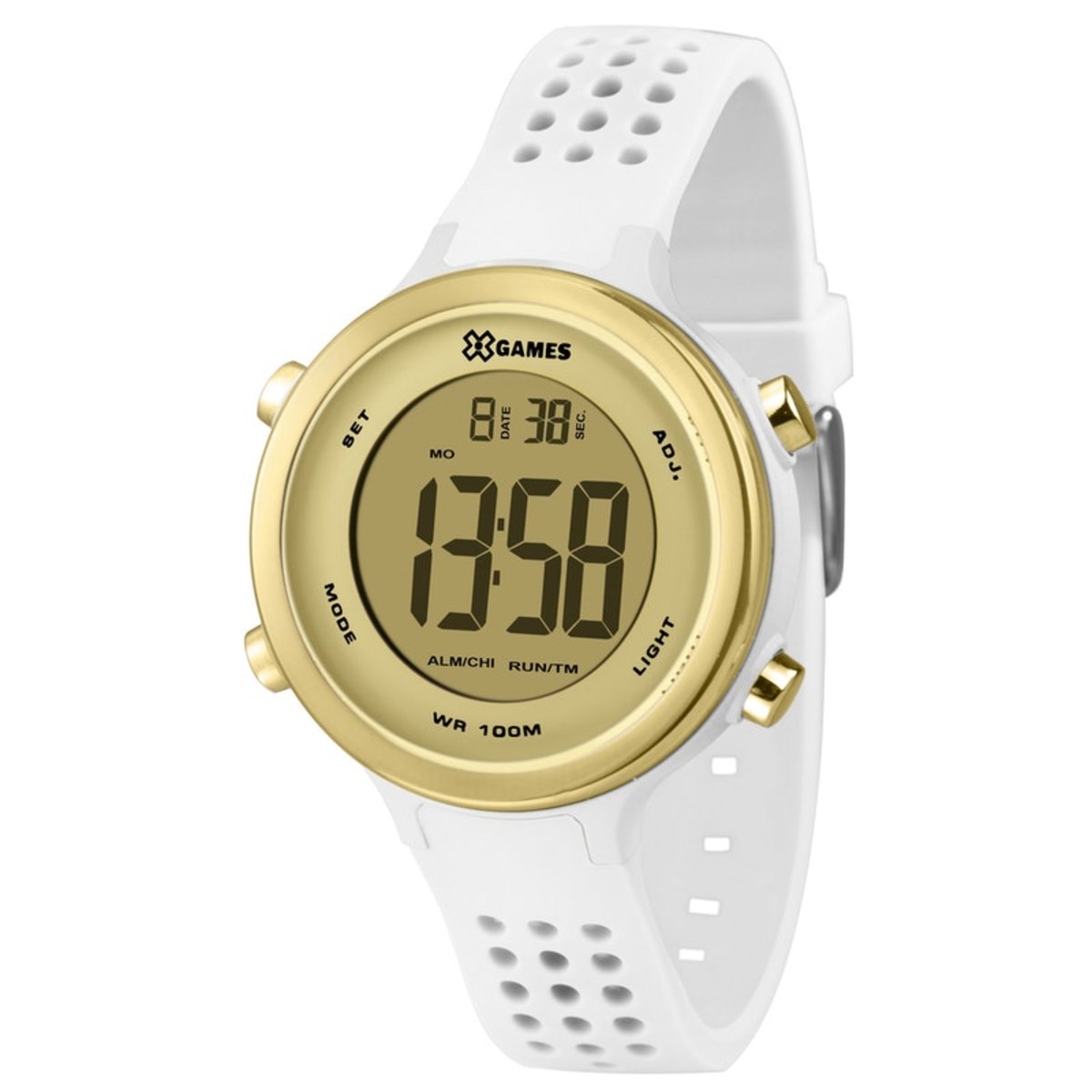 Relógio Xgames Feminino Digital Xfppd064 Branco Dourado