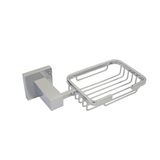 Saboneteira Cesto Metal Inox Quadrado Parede