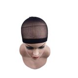 2 Touca Wig Cap Preta + Escova Especial Para Pentear Perucas