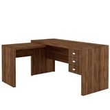 Mesa Para Home Office Com 03 Gavetas Nogal -tecno Mobili