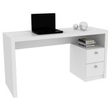 Mesa Para Computador Escrivaninha 2 Gavetas Me4130 Branco - Tecno Mobili