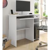 Escrivaninha Office Mesa De Computador Com Gaveta Suporte De Teclado E Nichos Viena Branco