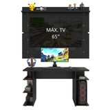 Mesa Para Computador Gamer E Painel Tv - Preto