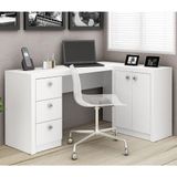 Mesa Para Home Office Com Gavetas E 02 Portas - Branco