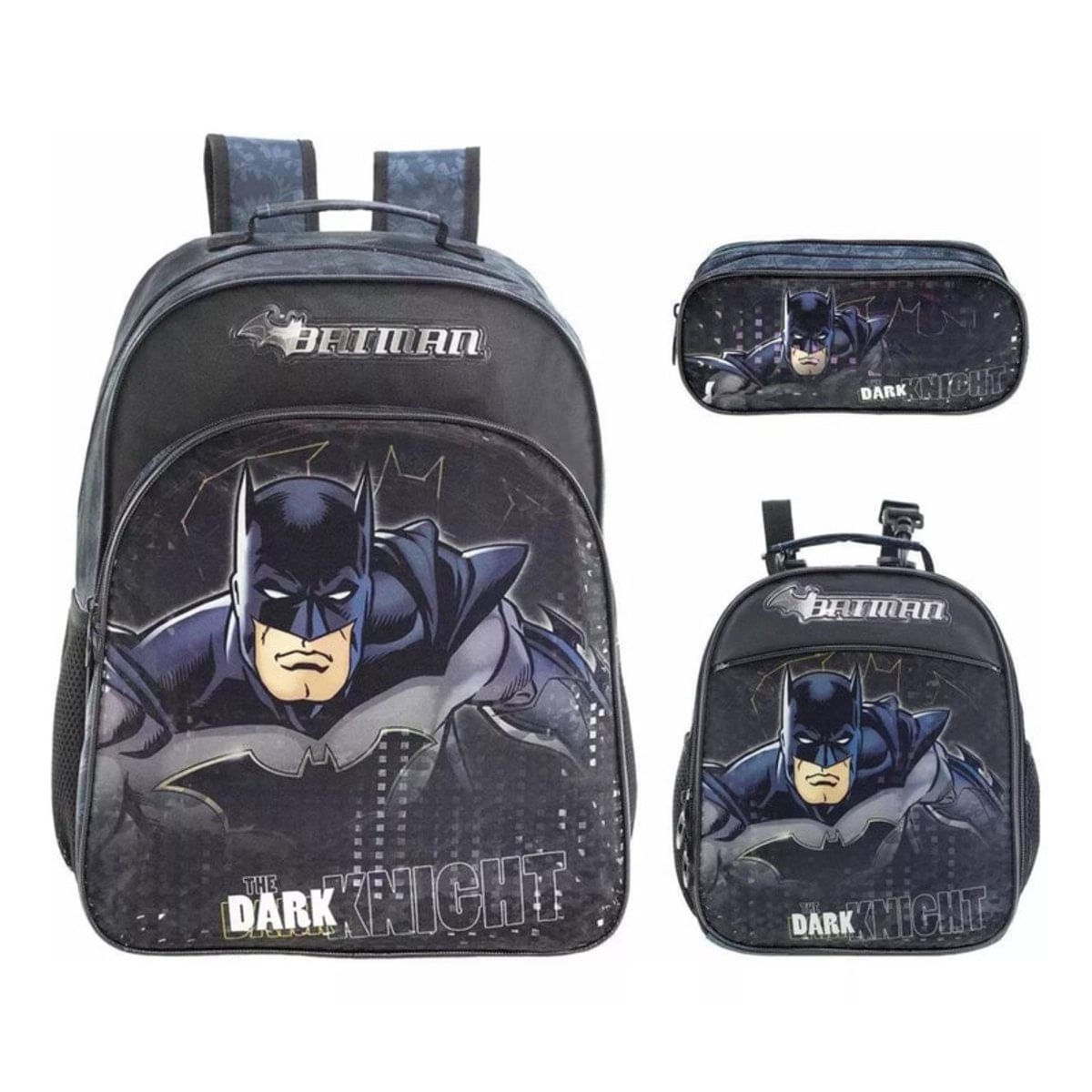 Kit Mochila Batman + Lancheira + Estojo Duplo Xeryus - Carrefour - Carrefour